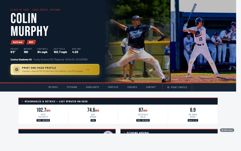 Colin Murphy recruiting website