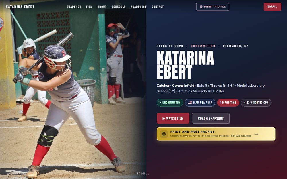 Katarina Ebert recruiting website