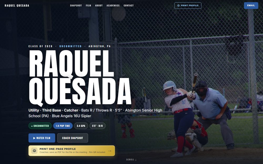 Raquel Quesada recruiting website