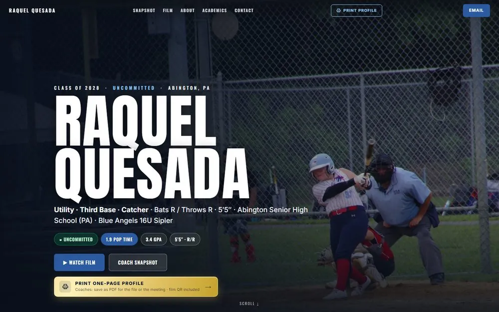 Raquel Quesada recruiting website